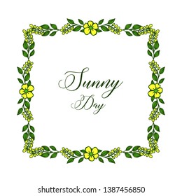 Vector illustration beautiful flower frame for ornate sunny day