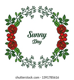 Vector illustration beautiful flower frame with drawing sunny day
