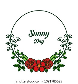 Vector illustration beautiful flower frame with drawing sunny day