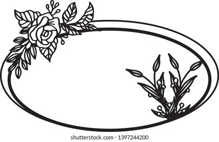 Vector illustration beautiful flower frame with on white backdrop