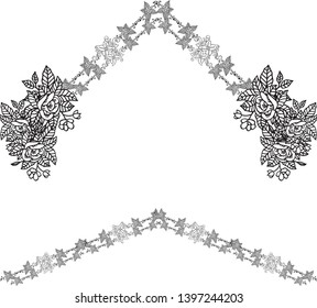 Vector illustration beautiful flower frame with design