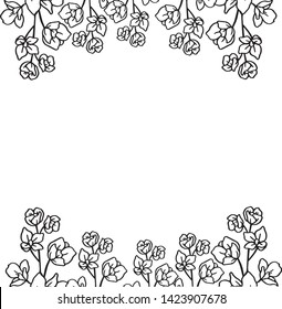 Vector illustration beautiful flower frame isolated with backdrop on a white