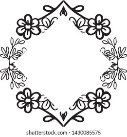 Vector illustration beautiful flower frame for design of card