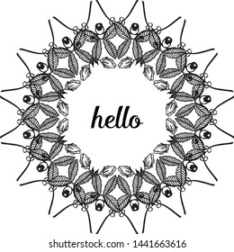 Vector illustration beautiful flower frame for template hello