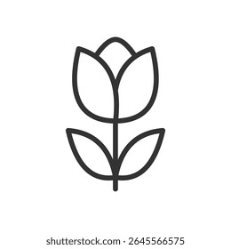 Vector illustration of a beautiful flower in line style isolated on white background