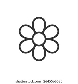 Vector illustration of a beautiful flower in line style isolated on white background