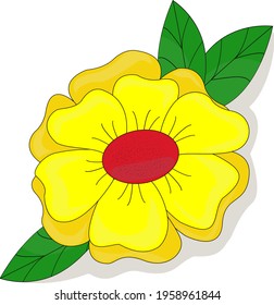Vector illustration of a beautiful flower. Vector seamless flower pattern. An idea for interior decoration, for drawing, for children's creativity.