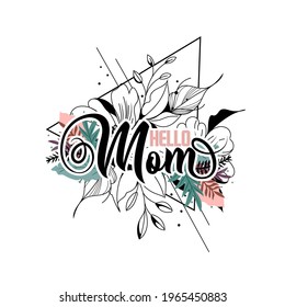 Vector illustration of Beautiful flowers decorated greeting card design for Happy Mother's Day.