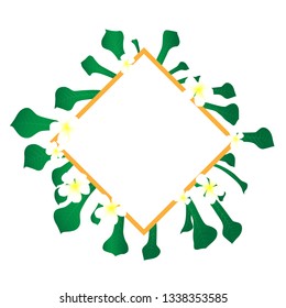 Vector illustration of Beautiful flowers. Frame of beautiful flowers. Design for invitation, wedding or greeting cards 