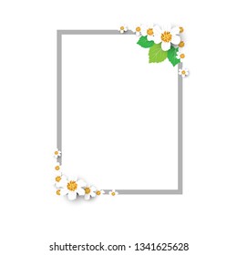 Vector illustration of Beautiful flowers. Frame of beautiful flowers. Design for invitation, wedding or greeting cards 