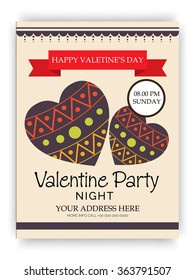 Vector illustration of a beautiful flyer for Happy Valentines Day.