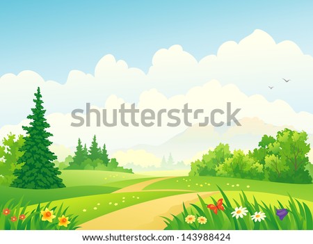Vector illustration of a beautiful forest