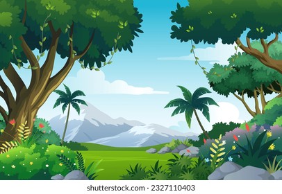 vector illustration of beautiful forest background