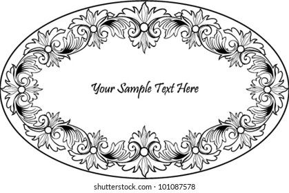 Vector illustration of beautiful frame with acanthus leaf