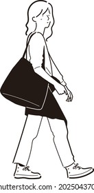 Ilustración vectorial Hermoso personaje de largo recorrido dibujado a mano diseña estilos simples.
