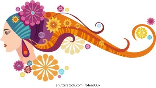vector illustration of a beautiful girl