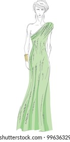 Vector illustration of the beautiful girl.