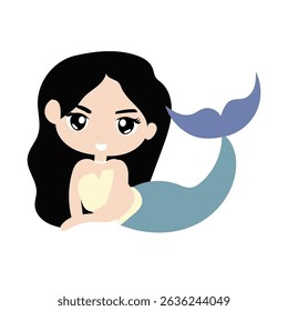 Vector illustration of Beautiful Girl Mermaid