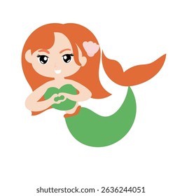 Vector illustration of Beautiful Girl Mermaid