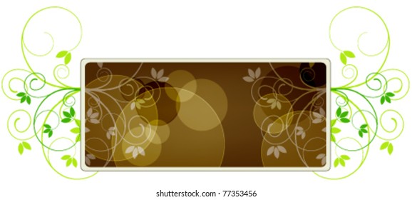 Vector illustration of beautiful glittering floral banner