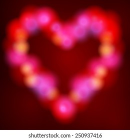 Vector illustration of beautiful glittering Valentine's Day heart made of lights