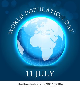 Vector illustration beautiful globe for World Population Day.