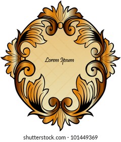 Vector illustration of beautiful gold mirror
