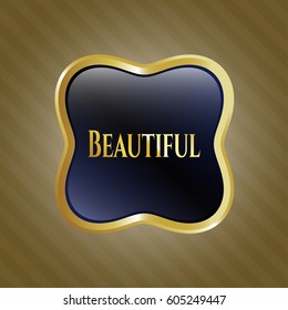 Vector illustration of Beautiful golden emblem
