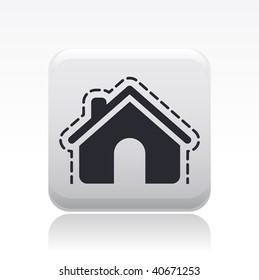 Vector illustration of a beautiful gray icon isolated in a modern style with a reflection effect depicting a home icon