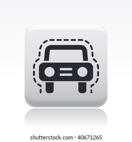 Vector illustration of a beautiful gray icon isolated in a modern style with a reflection effect depicting a car veicle