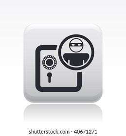 Vector illustration of a beautiful gray icon isolated in a modern style with a reflection effect depicting a security cassette
