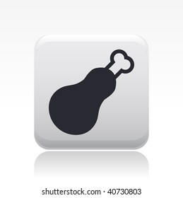 Vector illustration of a beautiful gray icon isolated in a modern style with a reflection effect depicting a chicken