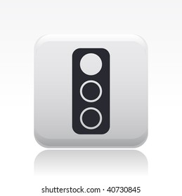Vector illustration of a beautiful gray icon isolated in a modern style with a reflection effect depicting traffic light