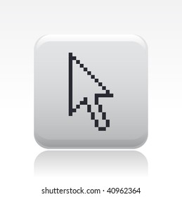 Vector illustration of a beautiful gray icon isolated in a modern style with a reflection effect depicting a web o computer pointer