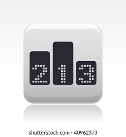 Vector illustration of a beautiful gray icon isolated in a modern style with a reflection effect depicting a leaderboard with positions of victory