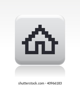 Vector illustration of a beautiful gray icon isolated in a modern style with a reflection effect depicting a pixel home