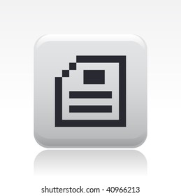 Vector illustration of a beautiful gray icon isolated in a modern style with a reflection effect depicting a pixel file document