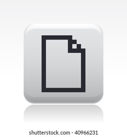 Vector illustration of a beautiful gray icon isolated in a modern style with a reflection effect depicting a pixel white new document