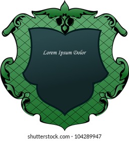 Vector illustration of beautiful green blazon