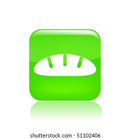 Vector illustration of a beautiful green icon isolated in a modern style with a reflection effect depicting a bread
