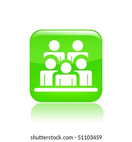 Vector illustration of a beautiful green icon isolated in a modern style with a reflection effect depicting a people in the audience or spectators of the competition