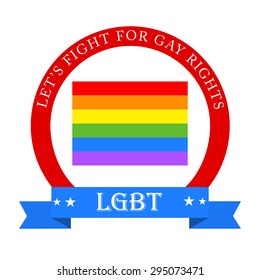 Vector illustration of beautiful greeting card for LGBT with blue ribbon.