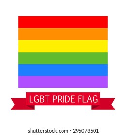 Vector illustration of beautiful greeting card for LGBT with red ribbon.