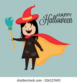 Vector illustration of beautiful greeting card for Happy Halloween.