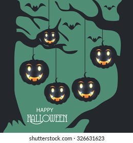 Vector illustration of beautiful greeting card for Happy Halloween.
