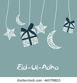 Vector Illustration of Beautiful Greeting Card Design  'Eid Adha' (Festival of Sacrifice) EPS10