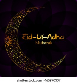 Vector Illustration of Beautiful Greeting Card Design  'Eid Adha' (Festival of Sacrifice) EPS10