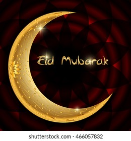 Vector Illustration of Beautiful Greeting Card Design  Eid Mubarak for Muslim festival. EPS10