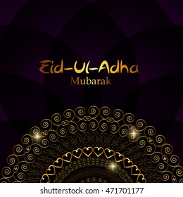 Vector Illustration of Beautiful Greeting Card Design  'Eid Adha' (Festival of Sacrifice) EPS10