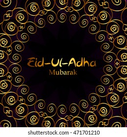 Vector Illustration of Beautiful Greeting Card Design  'Eid Adha' (Festival of Sacrifice) EPS10